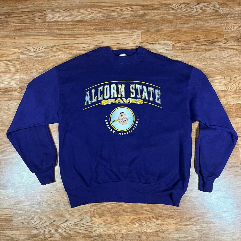 Vintage Alcorn State Braves Crewneck Sweater Purple Men’s Sz XL Preowned